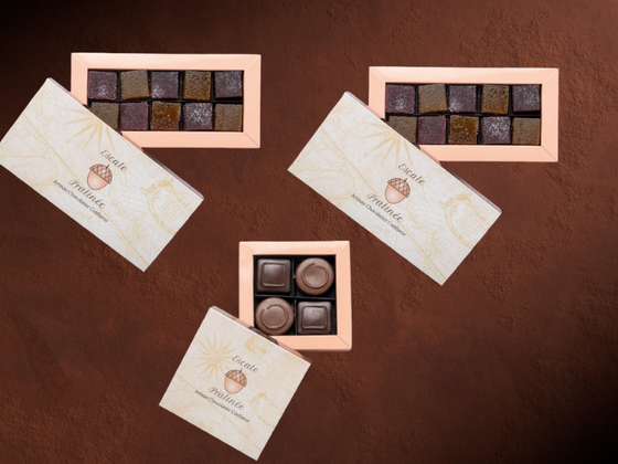 Coffret 22 pâtes de fruit et 4 chocolats pralinés