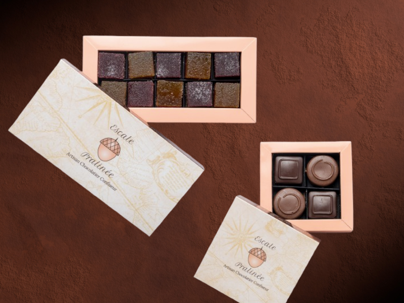 Coffret 22 pâtes de fruit et 4 chocolats pralinés