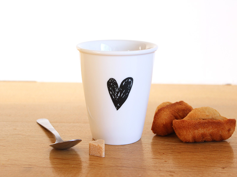 Grande tasse en porcelaine Coeur