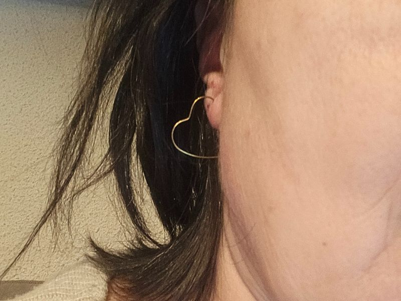 Créoles forme Cœur fil doré or fin