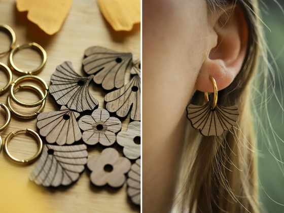 Pack boucles créoles + 2 pampilles en bois au choix