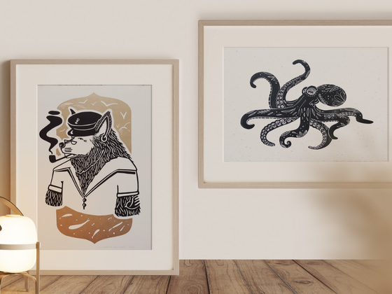 Linogravure 30x40 cm - A3 - Tirage Artisanal