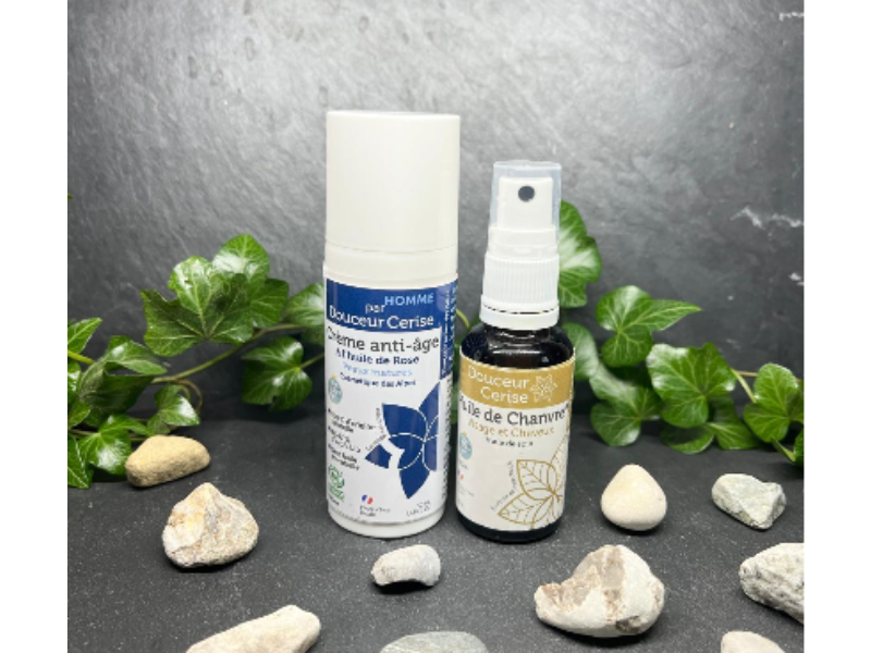 Duo Homme : Crème anti-âge & Huile de Chanvre 30 ml