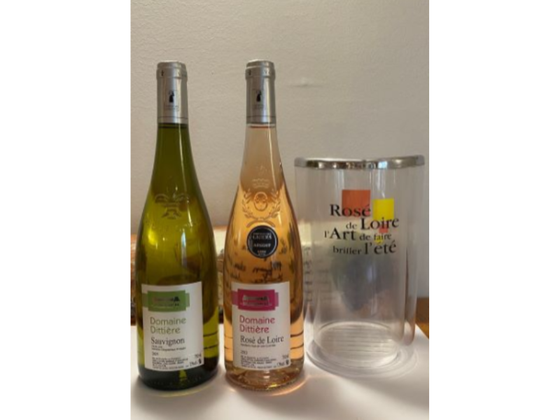 Coffret vin de la Loire 2 bouteilles blanc et rosé