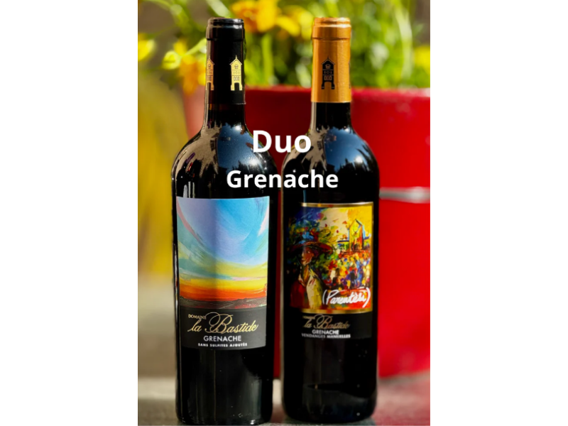 Duo Grenache, méthode traditionnelle & macération carbonique, pour vos apéro ou repas, le Grenache plaira à vos palais !