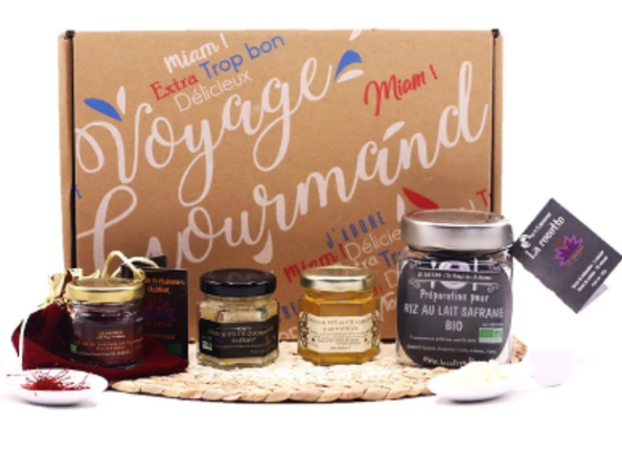 Coffret Découverte de Safran : Fleur de Sel, Gelé et Riz au Lait