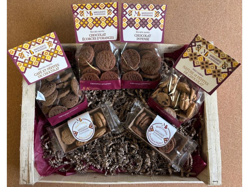 Coffret gourmand de biscuits chocolat