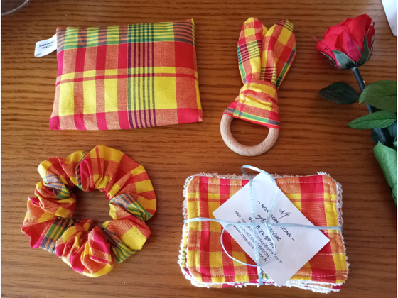 Coffret Complet Madras : bouillotte + chouchou + anneau + lingettes