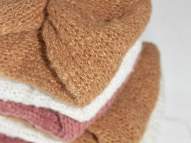 Bandeau adulte tricoté et chouchou