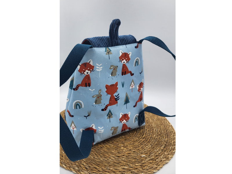 Sac à dos personnalisé en tissu et simili cuir