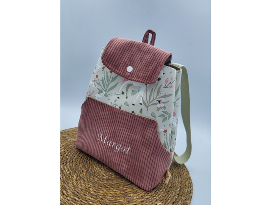 Sac à dos personnalisé en tissu et simili cuir