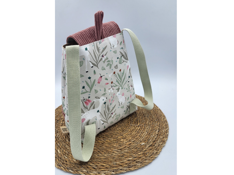 Sac à dos personnalisé en tissu et simili cuir