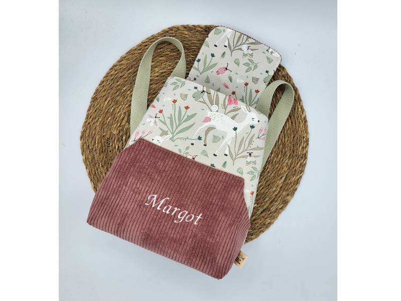 Sac à dos personnalisé en tissu et simili cuir