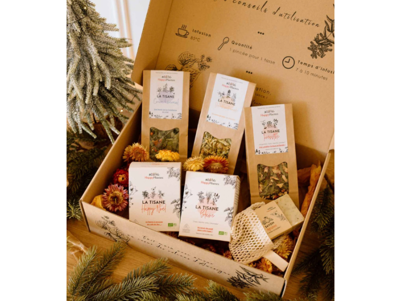 Coffret Infusions et cosmétiques bio Noël