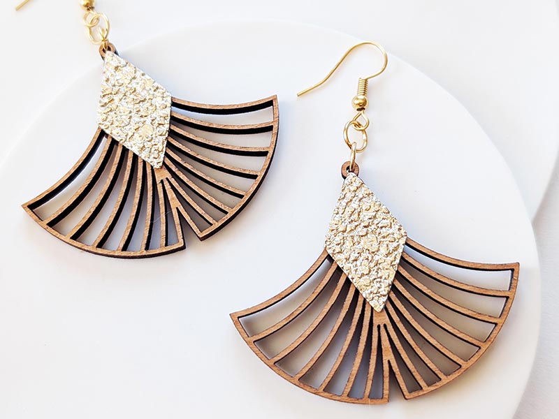 Boucles d'oreilles GINKGO en bois