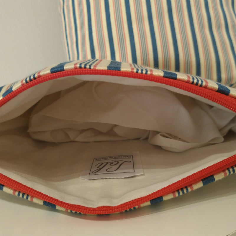 Cabas toile de coton tapissier et sa pochette