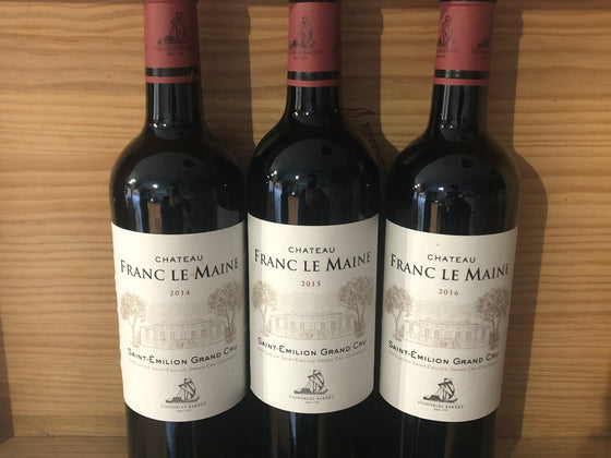 Coffret 3 bouteilles Château Franc Le Maine  Saint Emilion Grand Cru 75cl