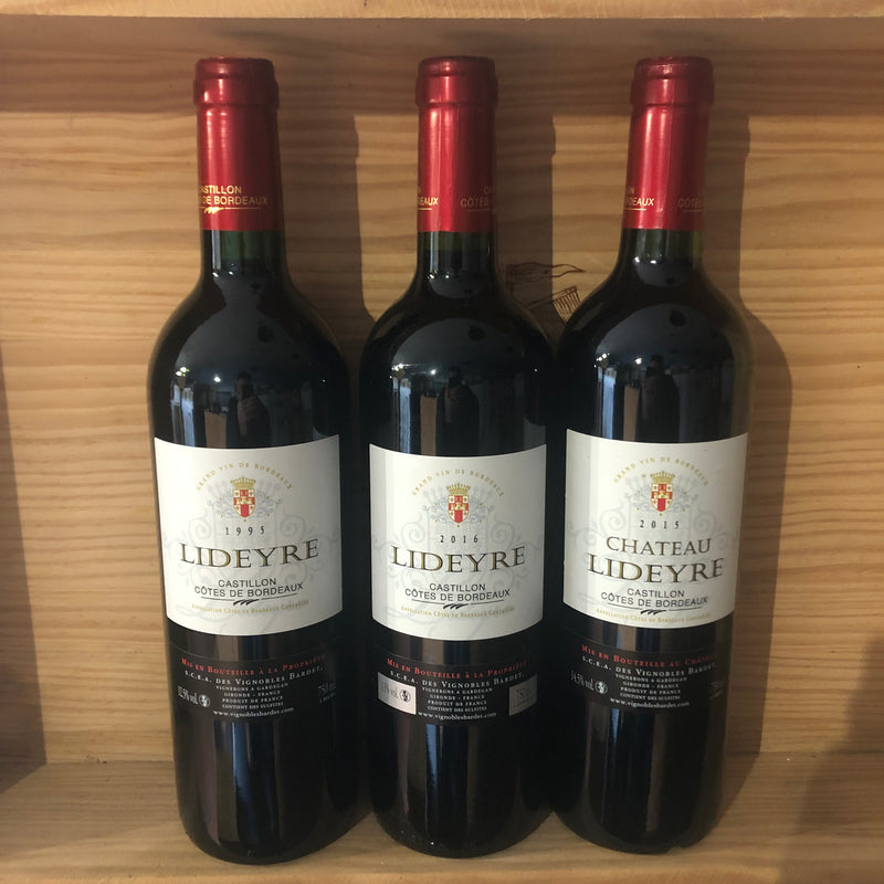 Coffret 3 bouteilles Lideyre Côtes de Castillon 75CL
