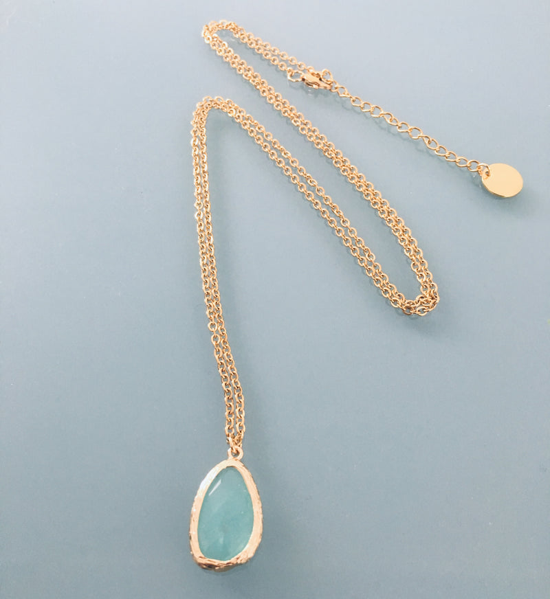 Collier sautoir Chrysoprase