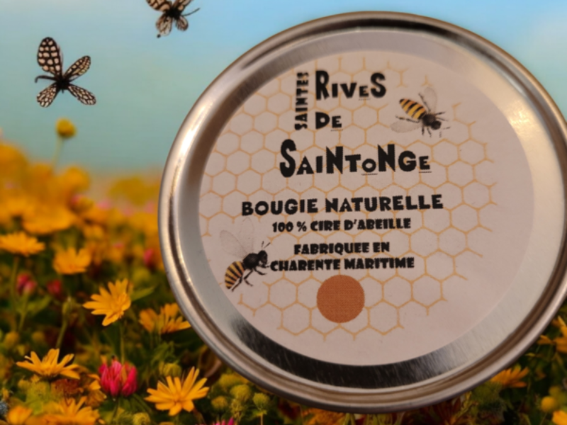Coffret 2 grosses bougies alvéolées en cire d'abeille + 1 bougie pot alu 90g Cire d'abeille