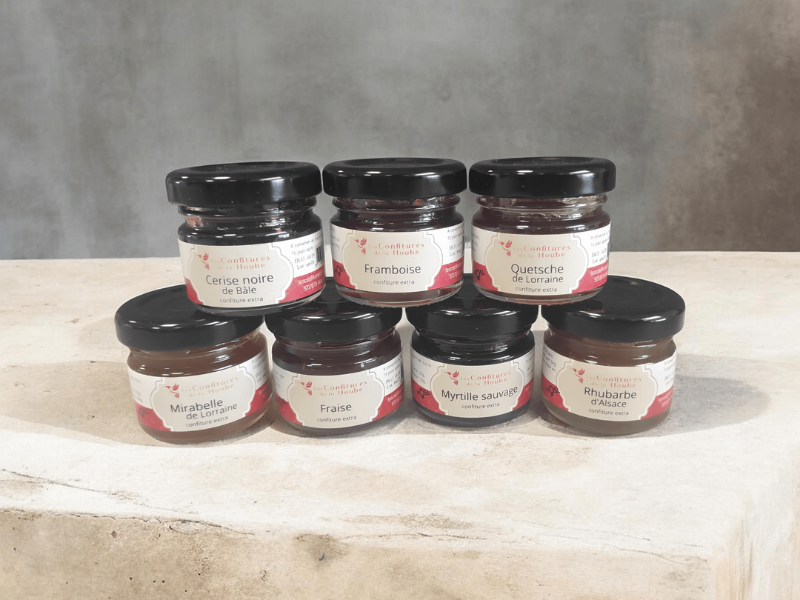 Coffret 7 pots de confitures de 28gr
