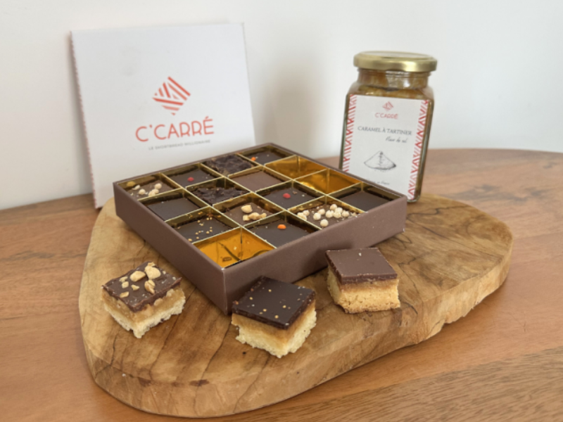 Coffret 16 Shortbread multi saveurs + 1 pot de caramel