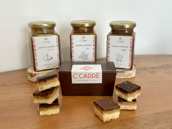 3 pots de caramels à tartiner + 6 shortbread millionnaire
