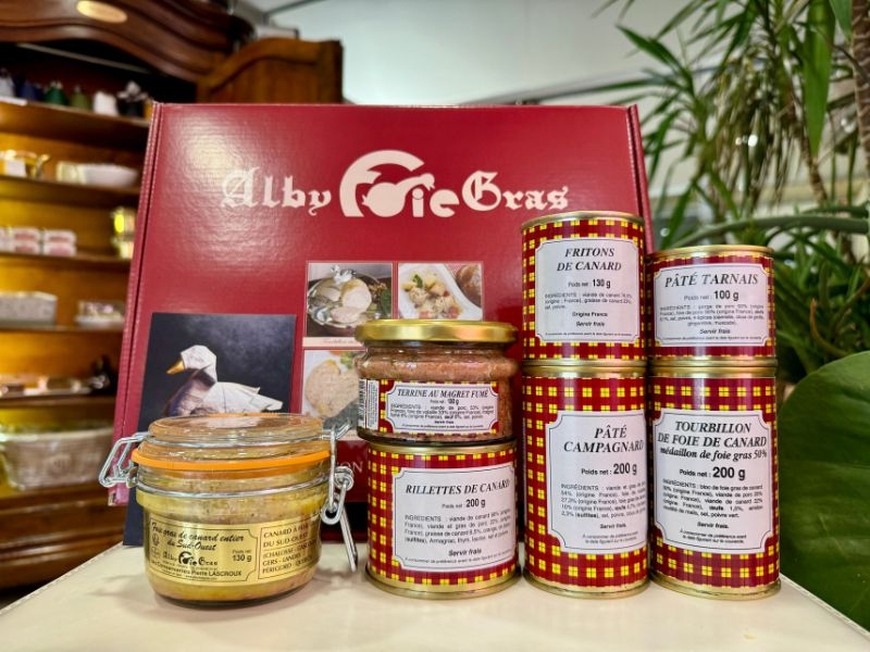 Coffret Festin du Canard : assortiment de 2 foies gras & 5 entrées du tarn
