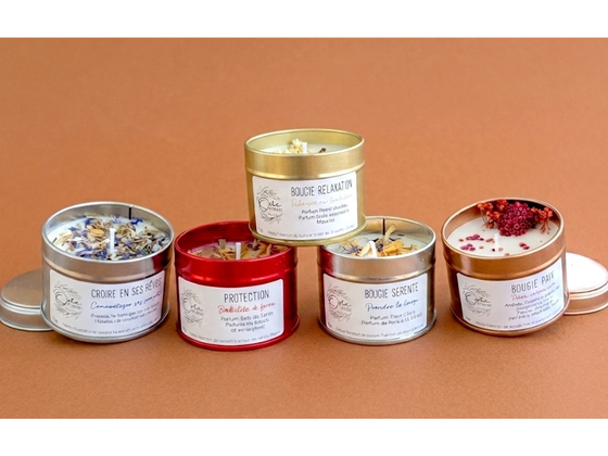 5 bougies fleuries Bien-être