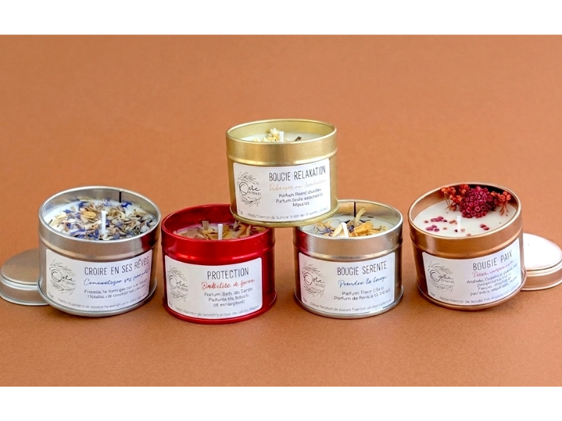 5 bougies fleuries Bien-être