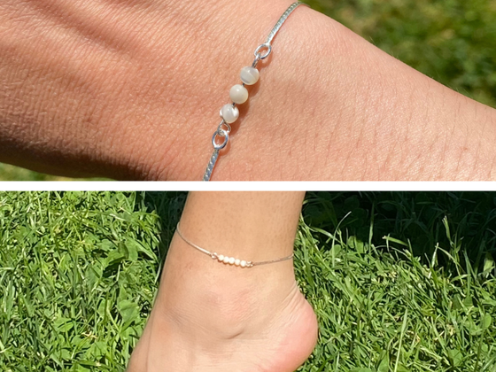 Bracelet et chaîne de cheville en argent 925