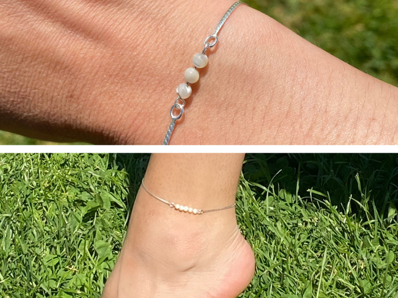 Bracelet et chaîne de cheville en argent 925