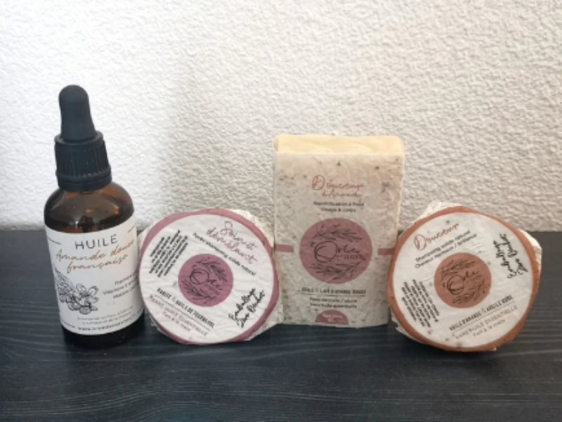 Soins Amande douce : huile, savon, shampoing et après-shampoing solide