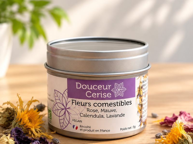 Duo de tisanes et fleurs comestibles