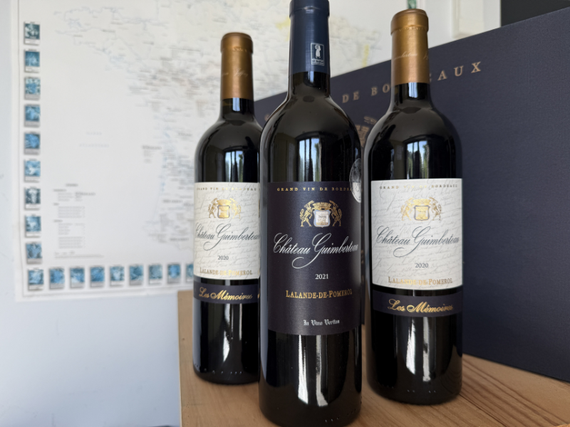 1 Bouteille de Château Guimberteau 2021 + 2 bouteilles de Château Guimberteau « Les Mémoires » 2020