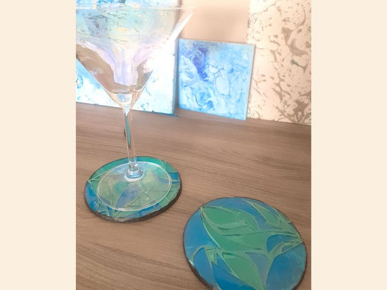 Dessous de verre en mosaïque de verre vitrail Caraïbe