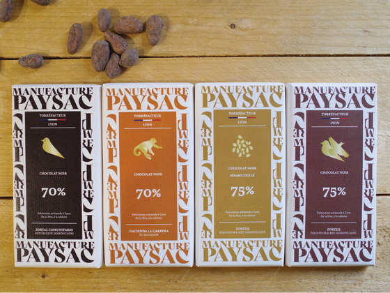 Coffret de 4 tablettes de chocolat fin