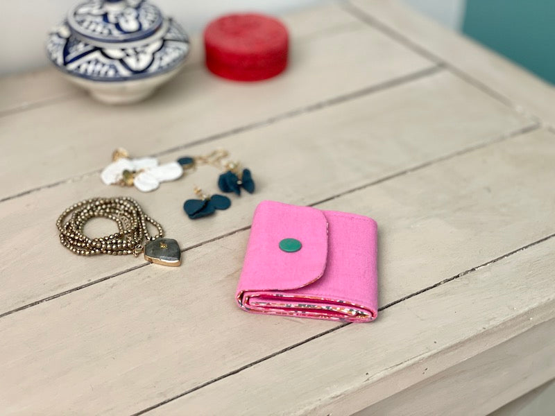 Mini trousse à bijoux en tissu, 4 compartiments