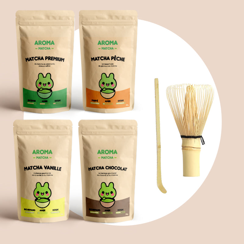 Coffret Matcha Cérémonie + Cuillère doseuse et fouet traditionnel offerts