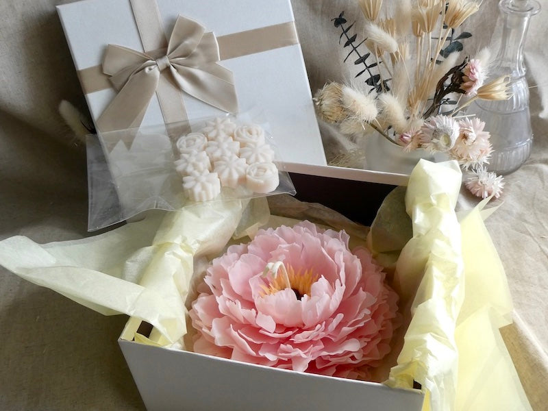 Coffret 1 bougie Pivoine et 9 fondants parfumés