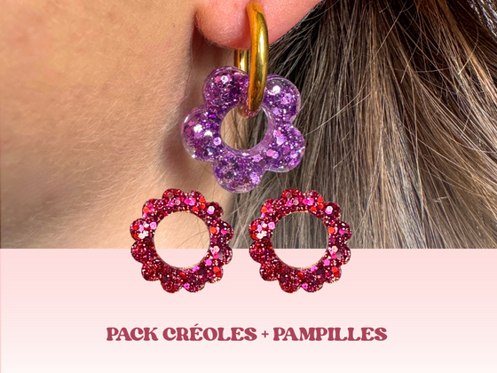 Créoles + 2 paires de pendentifs