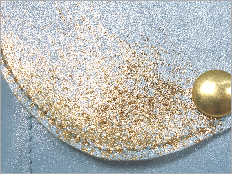 Portefeuille porte-monnaie femme cuir véritable paillettes peintes à la main