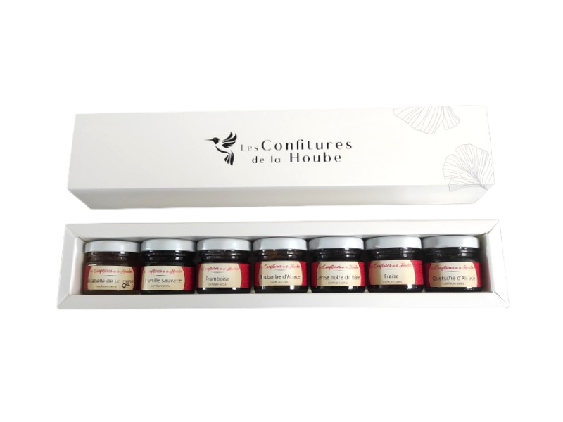 Coffret 7 pots de confitures de 28gr