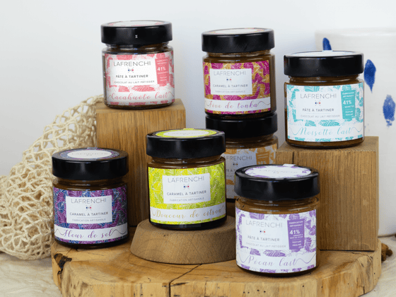Coffret 7 pots de caramels et pâtes à tartiner
