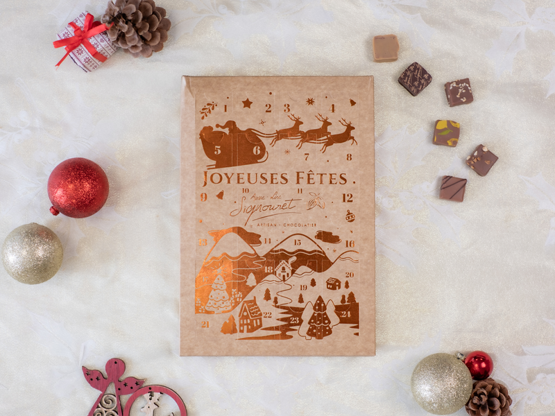 Calendrier de l'avent chocolats artisanaux 2025