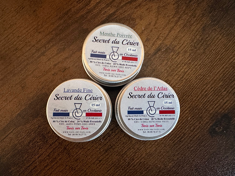 3 Bougies Originales (cire de colza & huiles essentielles) 3 Secrets : anti-mites