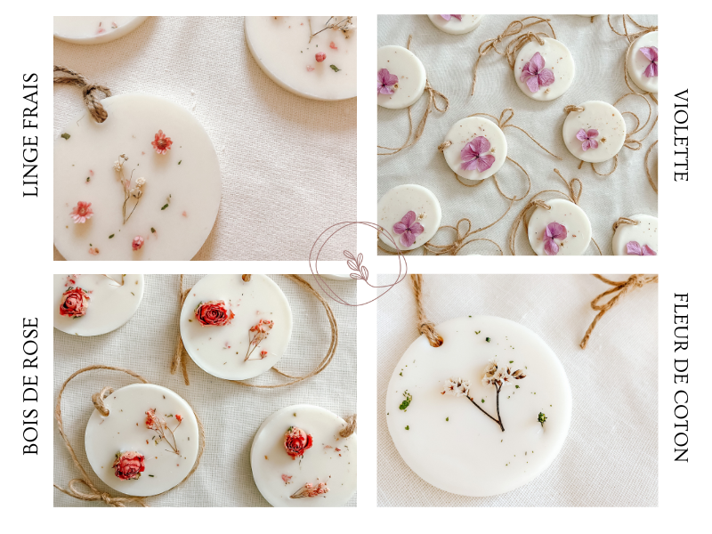 Pot fleuri & médaillon parfumé