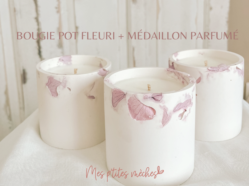 Pot fleuri & médaillon parfumé