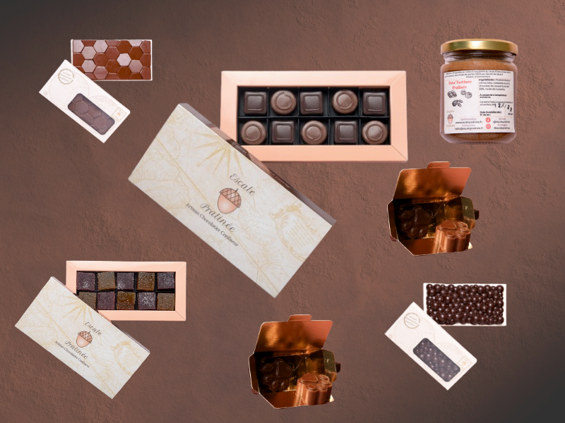 La Gourmande : coffret pralinés, ballotin chocolaté et pâte à tartiner maison