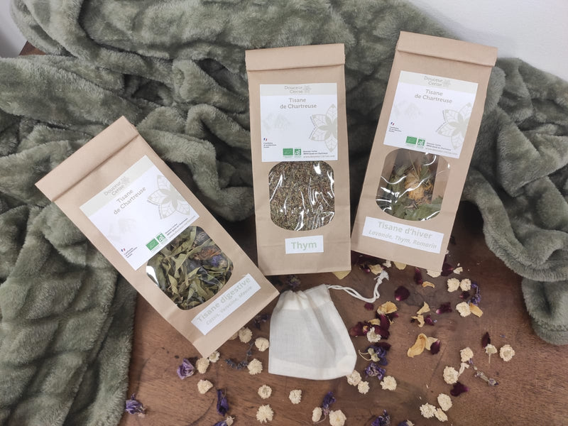 Trio de tisanes de Chartreuse : Digestive, Hiver et Thym